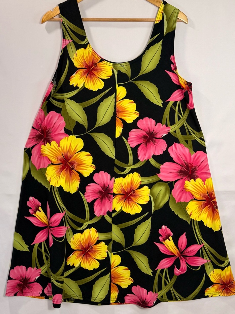 Baba Hawaii Tropical Floral Dress Size L Hawaiian A-Line Vacation - Picture 4 of 4